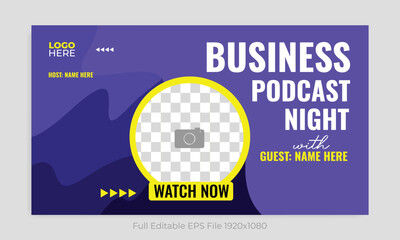 Creative business YouTube video thumbnail or social media web banner and corporate YouTube thumbnail design template