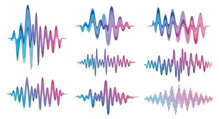 Set of Colorful and Diverse Sound Wave Forms
