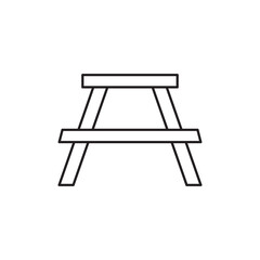 Camping table icon simple vector isolated symbol vector linear illustration for web and app..eps