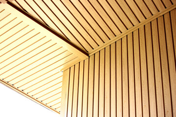 imitation wood materials interior design wall and ceiling decoration out side building