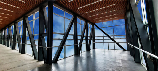 terrace room of the top resident building top view against blue sky white cloud shape abstract nature background