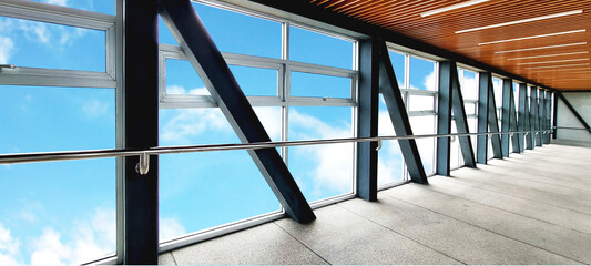 terrace room of the top resident building top view against blue sky white cloud shape abstract nature background