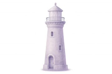 3d rendering of a lighthouse with transparent background, perfect for easy integration into any design project