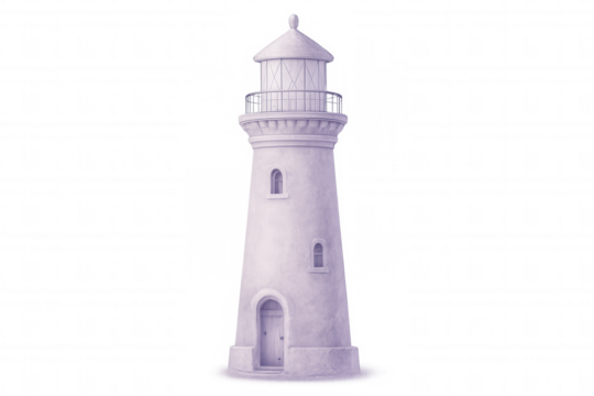 3d rendering of a lighthouse with transparent background, perfect for easy integration into any design project