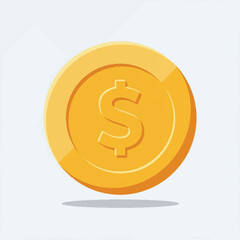 Obraz premium Golden coin with a dollar sign is perfect for financial concepts, wealth, savings, investments, banking, or currencyrelated designs. Great for presentations.