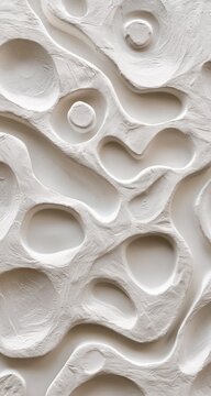 Abstract, textured, white relief