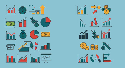 Fototapeta premium Vector illustration of financial data and business statistics infographic elements