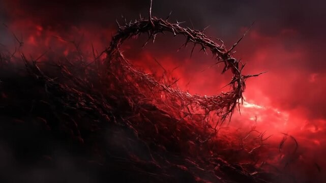 Red crown of thorns abstract illustration