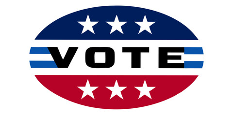 Stylized american political party symbol with stars and stripes in red white and blue