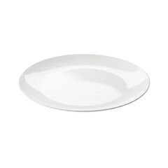 Elegant White Plate on Black Backdrop Minimalist Tableware Fine Dining Culinary Presentation on transparent background