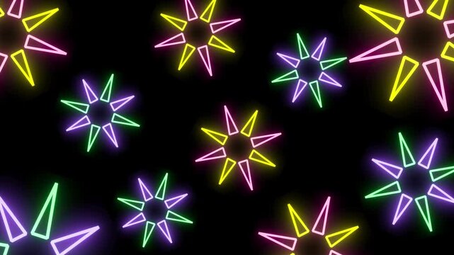 Abstract glow neon retro style 80s-90s minimalist pattern sun shape geometric memphis design background. for projects vaporwave, pop art, party, music event.