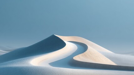 Abstract Photorealistic Landscape of Clean and Sweeping Dunes