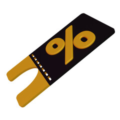 Black Friday Discount Tag Percent 3D Icon