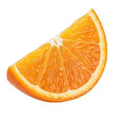 Fresh orange slice isolated on transparent background