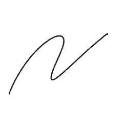 A line of text that is written in a cursive style