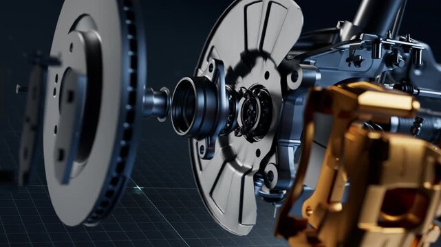 Precision Car Brake System Components Displayed