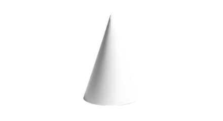 White Geometric Cone Shape geometric shape object isolated on a transparent background