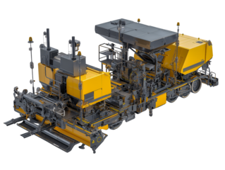 Asphalt Paving Machine: An industrial-grade asphalt paving machine meticulously lays fresh asphalt, showcasing its intricate machinery, robust build, and operational efficiency. 