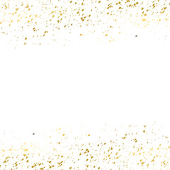 Abstract background with golden paint splatters on a white surface, creating a textured frame.