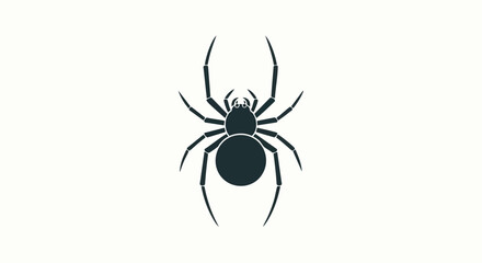 A minimalistic depiction of arachnid creature against clean backdrop enhancing the silhouette and structural elegance of spider vector design