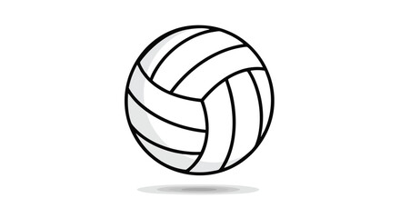 Dynamic depiction of a volleyball, highlighting its design and its suggestion of sports