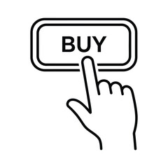Obraz premium Buy Now Button Online Shopping Click Hand Icon