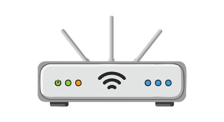 Obraz premium Simple illustration depicting a wireless router with three antennas indicating network connectivity functionality device for home office 60 characters