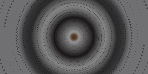 Black abstract vector circle frame halftone dots logo emblem design element for medical, treatment, cosmetic. Round border Icon using halftone circle dots raster texture. future digital