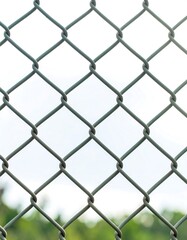 Fototapeta premium Close-up view of chain-link fence
