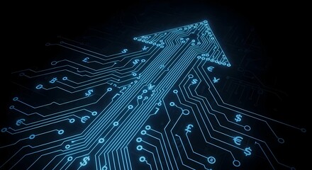 digital circuit arrow growth finance technology