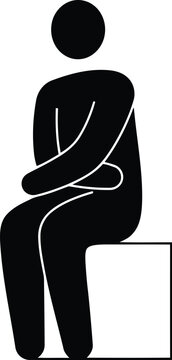 Person sitting silhouette waiting contemplation