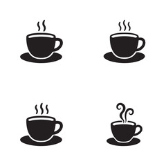 Obraz premium Hot coffee cup icon set