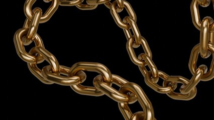 Obraz premium Gold Metal Chain Isolated 3d Background