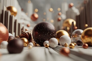 Naklejka premium Abstract sphere composition, various colors