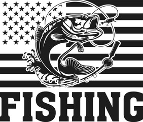 Fishing T-shirt design, fishing vector, fishing design