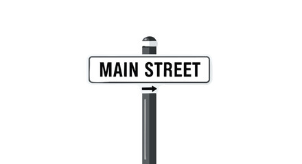 Classic main street sign on a neutral background, evoking a sense of quintessential americana and small-town charm, a familiar marker