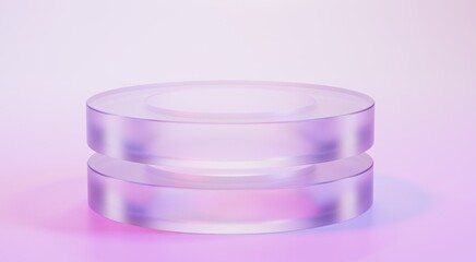 Futuristic Iridescent Glass Ring Cylinder 3d Background