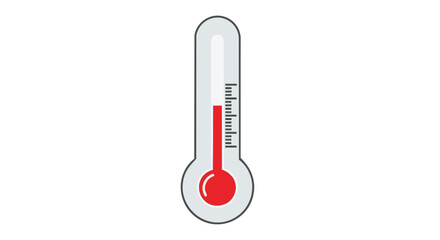 Medical thermometer illustration showing elevated temperature levels suggesting potential health concern for diagnosis, or environmental heat stress