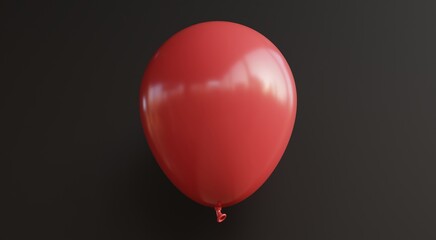 Red balloons on black background celebration party design 3d