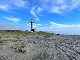 Japanese lighthouse of the karafuto period on the island of Sakhalin. Slepikovsky lighthouse.