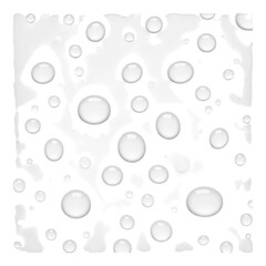 Abstract pattern of white circles and bubbles on a dark background isolated on transparent background