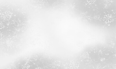 水彩モノクロ雪の結晶フレーム背景　ベクター