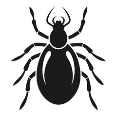 Stylized Silhouette of a Tick Depicts its Distinct Body Segments and Legs in a Simplified yet Recognizable Form