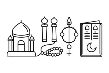 Vector art of religious symbols representing different faiths