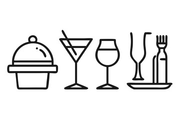 Line art of food and drinks