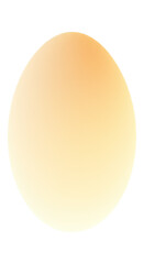 Softly lit pale orange sphere isolated on transparent background