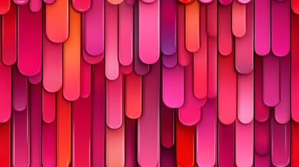 A seamless 3D render of vibrant, rounded rectangles in shades of red and pink. abstract background is suitable for fashion blogs, marketing websites, and presentations related to design or creativity