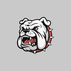 fierce white bulldog vector