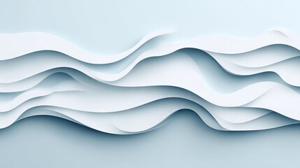 Abstract Blue and White Paper Waves