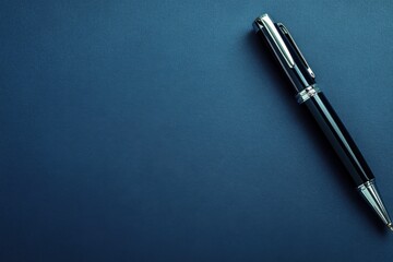 business pen placed on a minimalist background, professional composition with subtle textures, clean modern vibe perfect for corporate branding